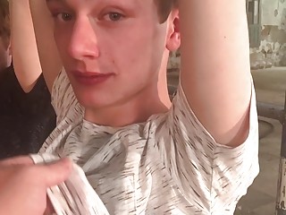 Submissive twinks tied up and ravaged in a kinky foursome