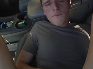 Travis Stevens and Jay Rising have an outdoor fuck in their car