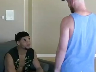 Handsome white dude nailing a sexy black stud