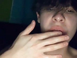 Teen eats own cum